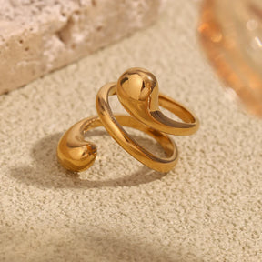 Anel Espiral Dourado